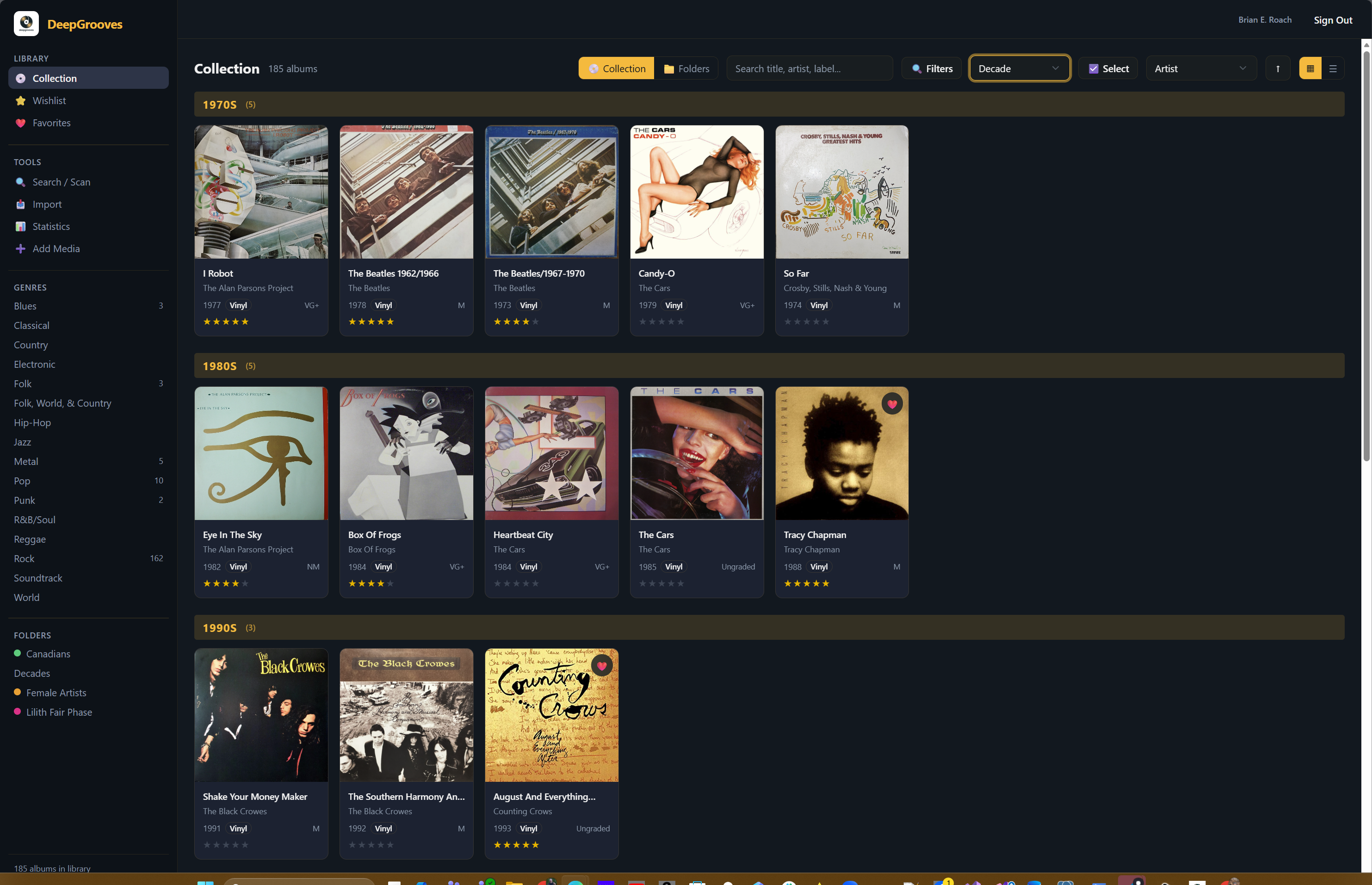 DeepGrooves collection grouped by genre