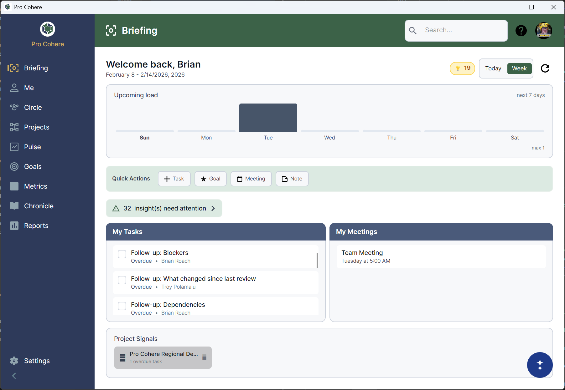 Pro Cohere Briefing work queue