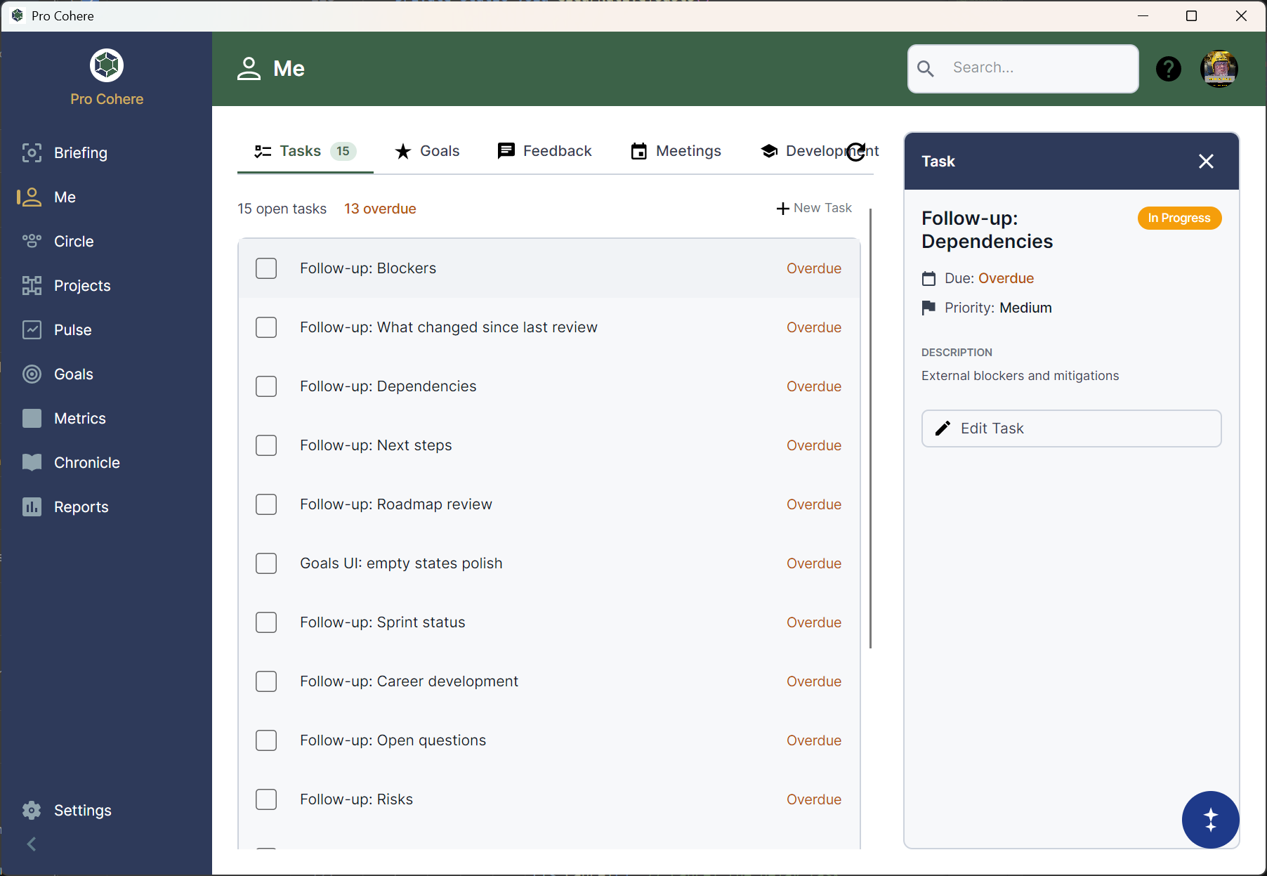 Pro Cohere Me personal workspace